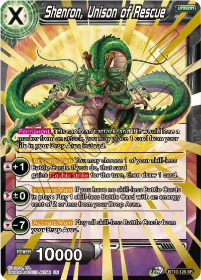 Shenron Unison of Rescue BT10-125 Rise of the Unison Warrior Dragonball Super card