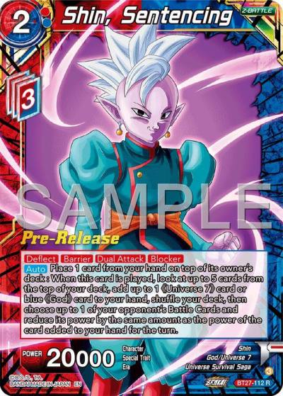 Shin Sentencing BT27-112 History of Z Pre-Release Cards Dragonball Super card