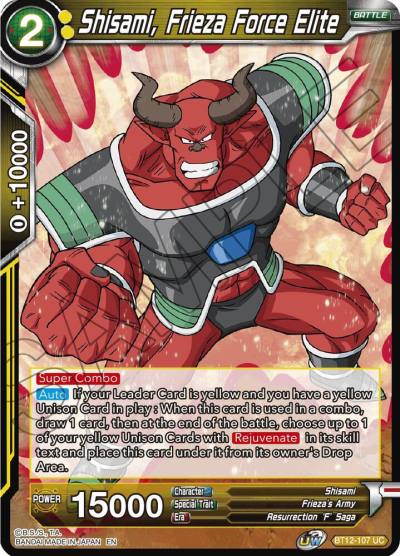 Shisami Frieza Force Elite BT12-107 Vicious Rejuvenation Dragonball Super card