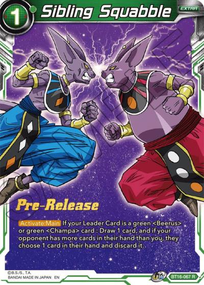 Sibling Squabble BT16-067 Realm of the Gods Pre-Release Cards Dragonball Super card