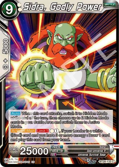 Sidra Godly Power BT28-133 Prismatic Clash Dragonball Super card