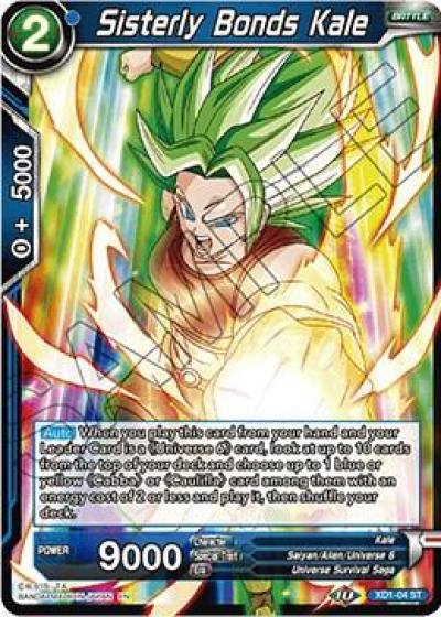 Sisterly Bonds Kale Foil XD1-04 Assault of the Saiyans Dragonball Super card