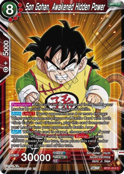 Son Gohan Awakened Hidden Power BT21-012 Wild Resurgence Dragonball Super card