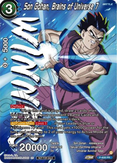 Son Gohan Brains of Universe 7 Zenkai Series Tournament Pack Vol8 Winner P-608 Tournament Promotion Cards Dragonball Super card