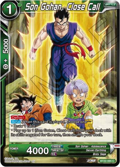 Son Gohan Close Call Foil BT22-065 Critical Blow Dragonball Super card