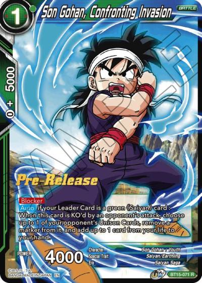 Son Gohan Confronting Invasion BT15-071 Saiyan Showdown Pre-Release Cards Dragonball Super card