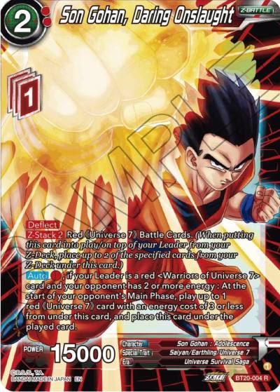 Son Gohan Daring Onslaught Foil BT20-004 Power Absorbed Dragonball Super card