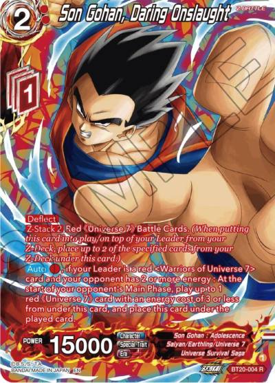 Son Gohan Daring Onslaught Silver Foil BT20-004 Power Absorbed Dragonball Super card
