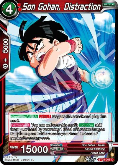 Son Gohan Distraction BT28-008 Prismatic Clash Dragonball Super card