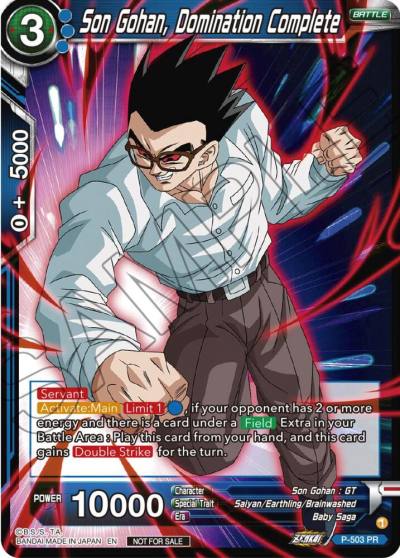 Son Gohan Domination Complete Zenkai Series Tournament Pack Vol4 P-503 Tournament Promotion Cards Dragonball Super card
