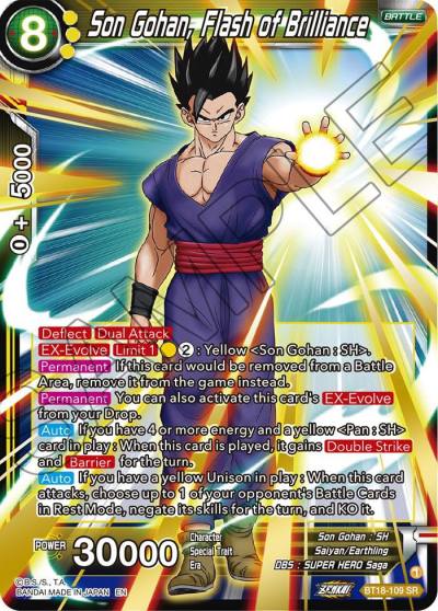 Son Gohan Flash of Brilliance BT18-109 Dawn of the Z-Legends Dragonball Super card