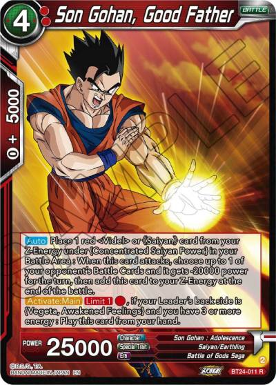 Son Gohan Good Father BT24-011 Beyond Generations Dragonball Super card