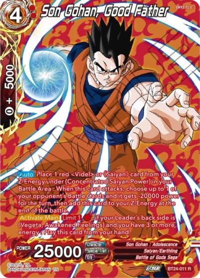 Son Gohan Good Father Collector Booster Silver BT24-011 Beyond Generations Dragonball Super card