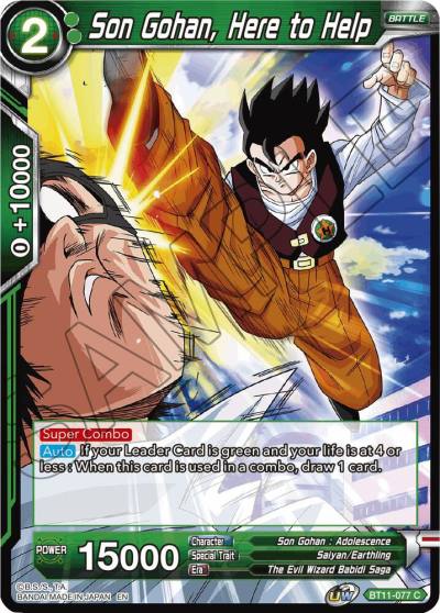 Son Gohan Here to Help BT11-077 Vermilion Bloodline Dragonball Super card