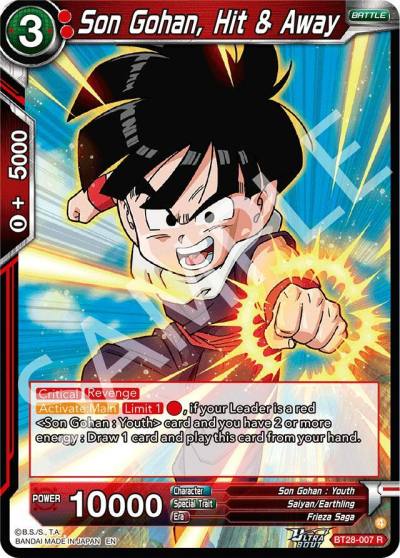 Son Gohan Hit and Away Foil BT28-007 Prismatic Clash Dragonball Super card