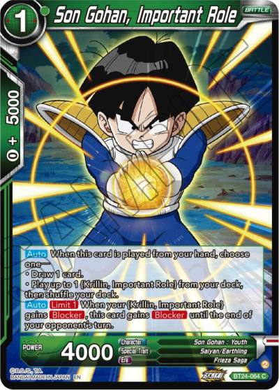 Son Gohan Important Role Foil BT24-064 Beyond Generations Dragonball Super card