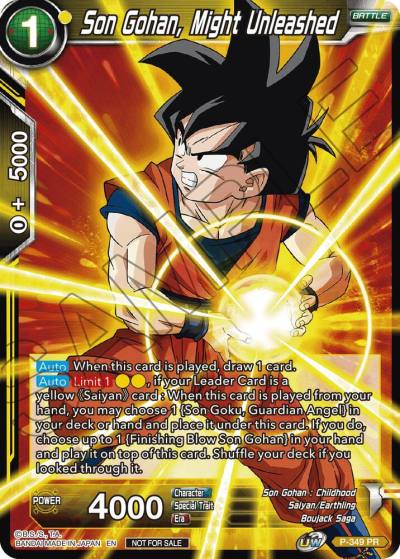 Son Gohan Might Unleashed P-349 Tournament Promotion Cards Dragonball Super card