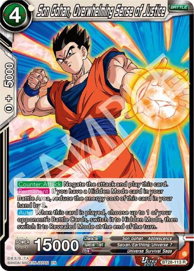 Son Gohan Overwhelming Sense of Justice Foil BT28-113 Prismatic Clash Dragonball Super card
