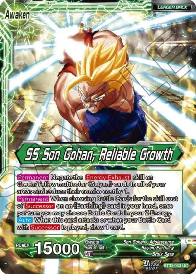 Son Gohan SS Son Gohan Reliable Growth BT30-043 Three Glorious Fighters Dragonball Super card