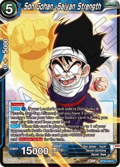 Son Gohan Saiyan Strength BT23-046 Perfect Combination Dragonball Super card