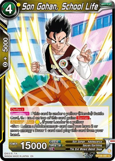 Son Gohan School Life BT28-087 Prismatic Clash Dragonball Super card