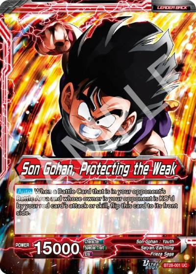 Son Gohan Son Gohan Protecting the Weak Foil BT28-001 Prismatic Clash Dragonball Super card