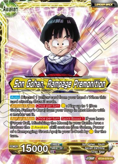 Son Gohan Son Gohan Rampage Premonition BT24-079 Beyond Generations Dragonball Super card