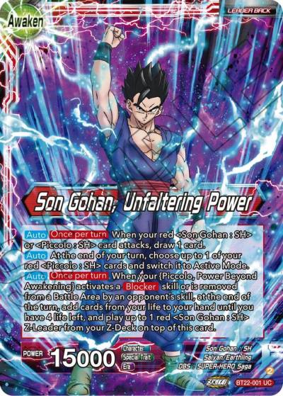 Son Gohan Son Gohan Unfaltering Power BT22-001 Critical Blow Dragonball Super card