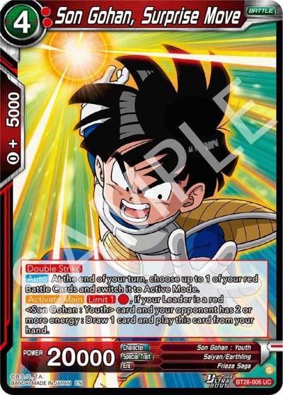 Son Gohan Surprise Move Foil BT28-006 Prismatic Clash Dragonball Super card