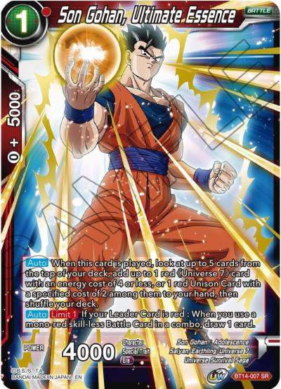 Son Gohan Ultimate Essence BT14-007 Cross Spirits Dragonball Super card
