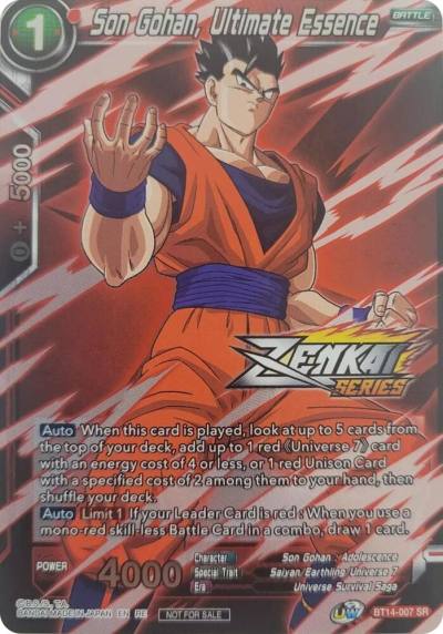 Son Gohan Ultimate Essence Event Pack 10 Alternate Foil BT14-007 Tournament Promotion Cards Dragonball Super card