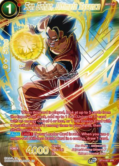 Son Gohan Ultimate Essence SPR BT14-007 Cross Spirits Dragonball Super card