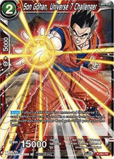 Son Gohan Universe 7 Challenger Tournament Pack Vol 7 P-364 Tournament Promotion Cards Dragonball Super card