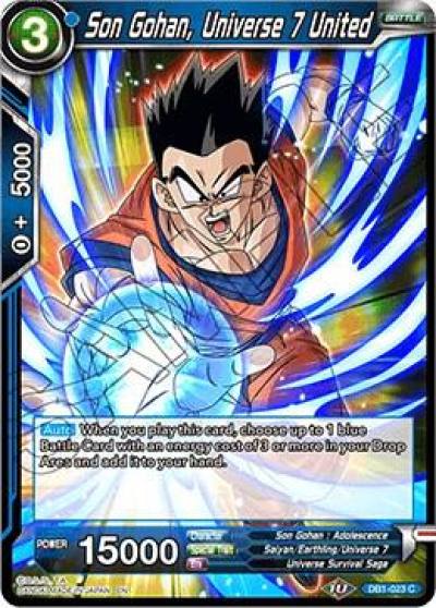 Son Gohan Universe 7 United DB1-023 Draft Box 04 - Dragon Brawl Dragonball Super card