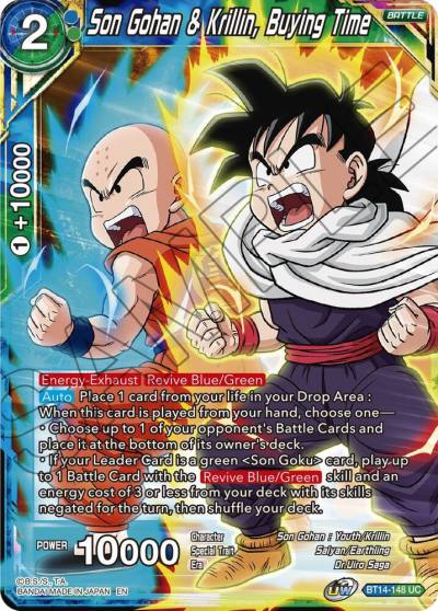 Son Gohan and Krillin Buying Time BT14-148 Cross Spirits Dragonball Super card