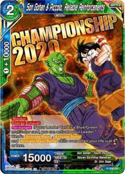 Son Gohan and Piccolo Reliable Reinforcements P-208 Promotion Cards Dragonball Super card