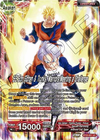 Son Gohan and Trunks SS Son Gohan and Trunks Warriors Meeting a Challenge BT23-001 Perfect Combination Dragonball Super card