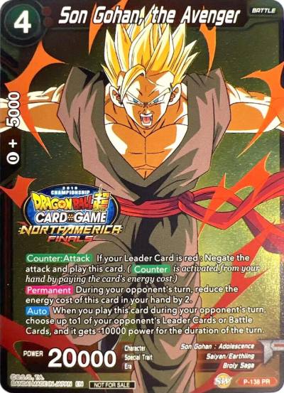 Son Gohan the Avenger Championship Final 2019 P-138 Tournament Promotion Cards Dragonball Super card