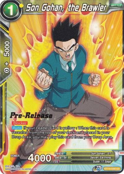 Son Gohan the Brawler BT14-098 Cross Spirits Pre-Release Cards Dragonball Super card