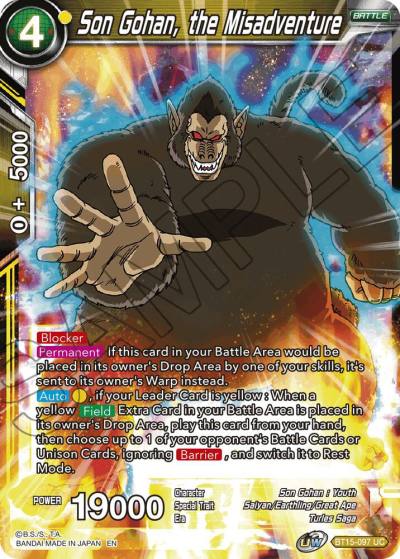 Son Gohan the Misadventure Foil BT15-097 Saiyan Showdown Dragonball Super card