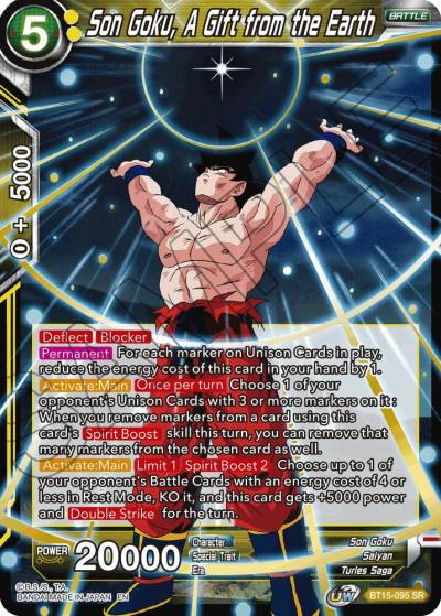 Son Goku A Gift from the Earth BT15-095 Saiyan Showdown Dragonball Super card