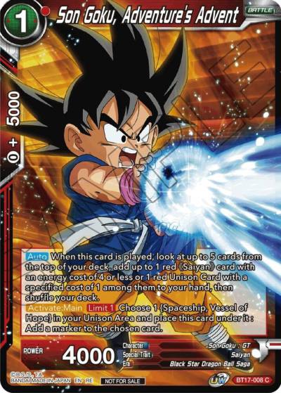 Son Goku Adventures Advent Championship Selection Pack 2023 Vol1 BT17-008 Tournament Promotion Cards Dragonball Super card