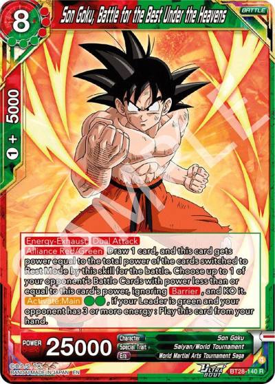 Son Goku Battle for the Best Under the Heavens Foil BT28-140 Prismatic Clash Dragonball Super card