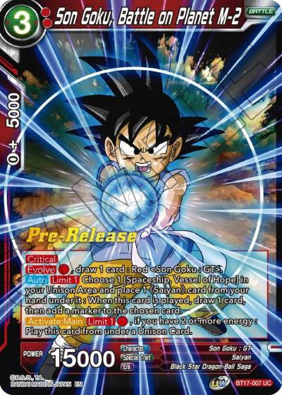 Son Goku Battle on Planet M 2 BT17-007 Ultimate Squad Pre-Release Cards Dragonball Super card