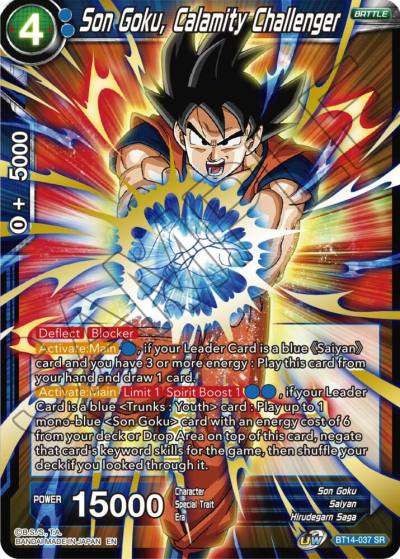 Son Goku Calamity Challenger BT14-037 Cross Spirits Dragonball Super card