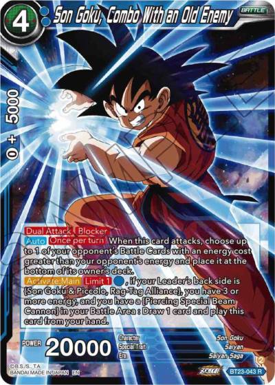Son Goku Combo With an Old Enemy Foil BT23-043 Perfect Combination Dragonball Super card