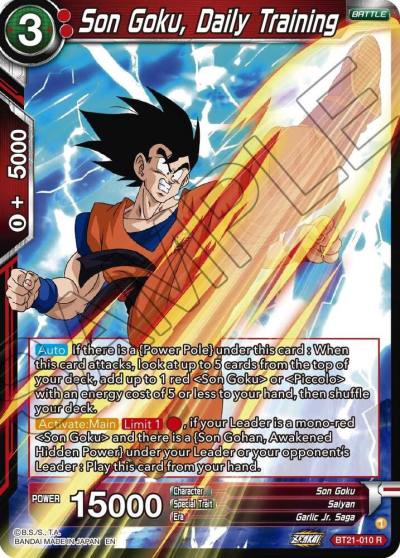 Son Goku Daily Training BT21-010 Wild Resurgence Dragonball Super card