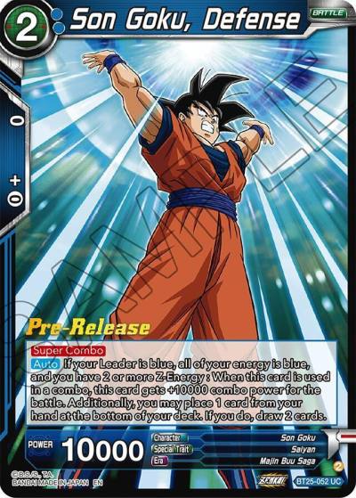 Son Goku Defense BT25-052 Legend of the Dragon Balls Pre-Release Cards Dragonball Super card
