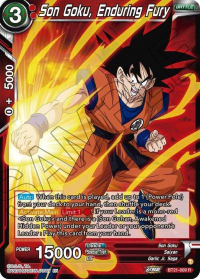Son Goku Enduring Fury BT21-009 Wild Resurgence Dragonball Super card