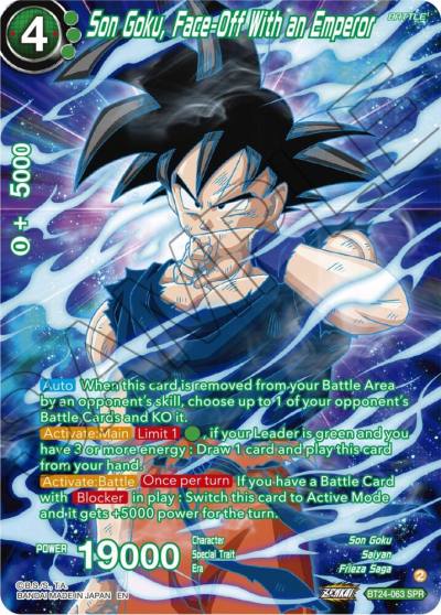 Son Goku Face Off With an Emperor SPR BT24-063 Beyond Generations Dragonball Super card